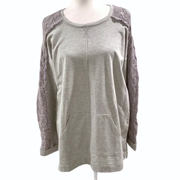 Soft Surroundings Tops - Soft Surroundings Gray Sweater Sleeve Detail Top